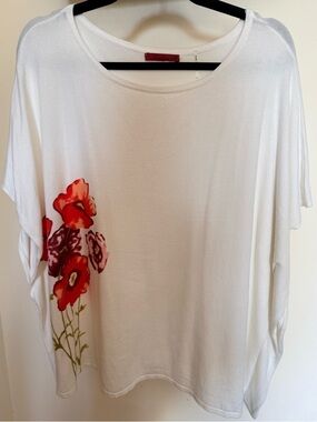 Red White Floral Short Sleeve Tee - Red Brand